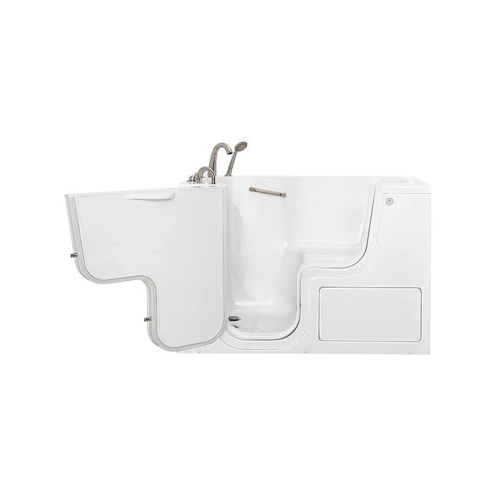 Ella Wheelchair Transfer 30"x60" Acrylic Soaking Walk-In-Bathtub, Left Outward Swing Door, Heated Seat,  5 Piece Fast Fill Faucet, 2" Dual Drain
