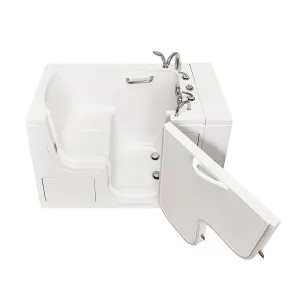 Ella Wheelchair Transfer 32"x52" Acrylic Soaking Walk-In-Bathtub, Right Outward Swing Door, 5 Piece Fast Fill Faucet, 2" Dual Drain