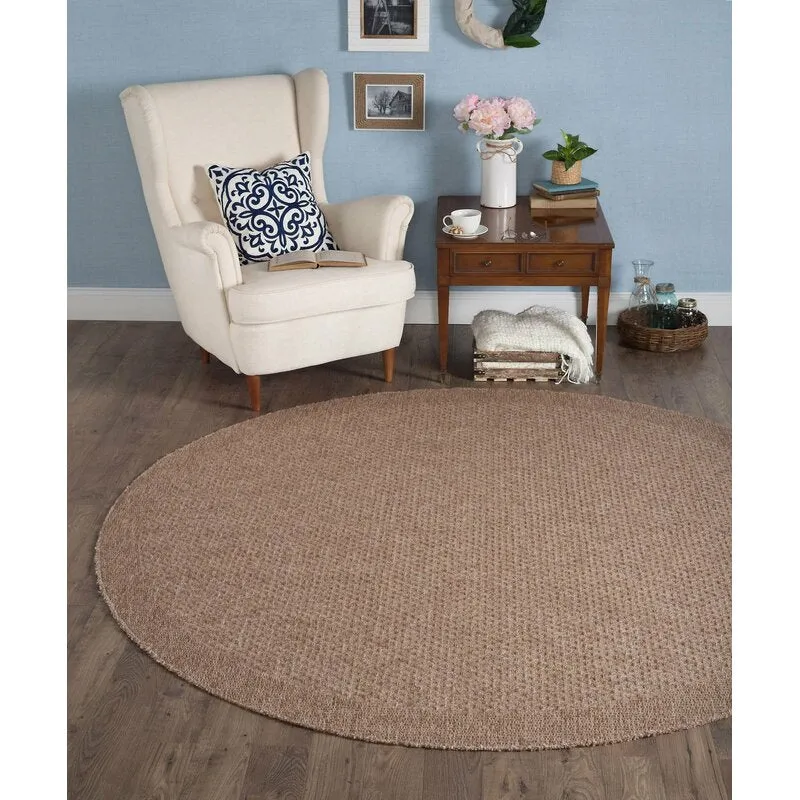 Felipe Cream/Beige Indoor/Outdoor Area Rug by Zipcode Design, 5 Ft Round! Stain & Fade Resistant, Made in Turkey!