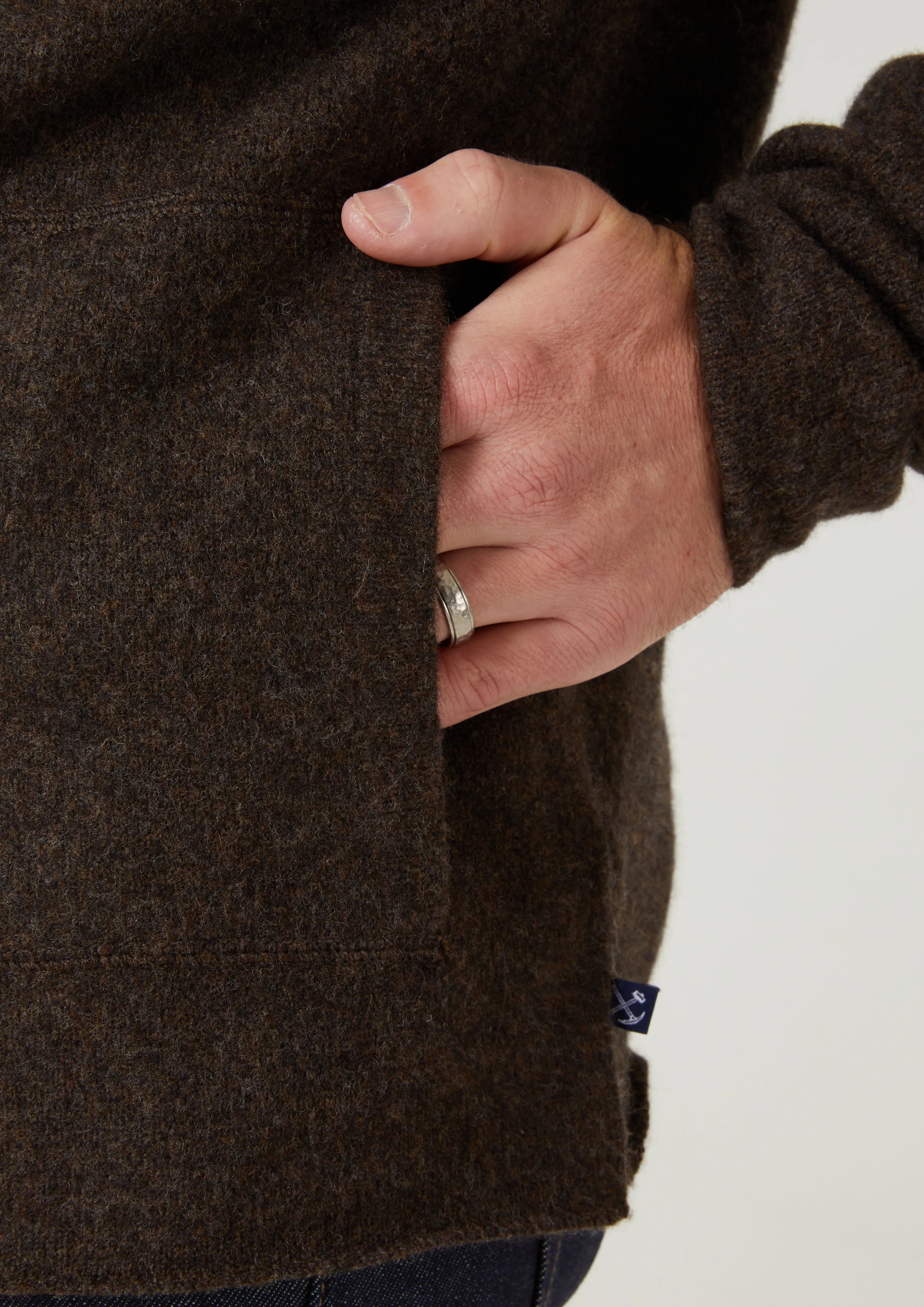 Ferndale Men's Knitted Lambswool Shirt In Cocoa - Regular Fit