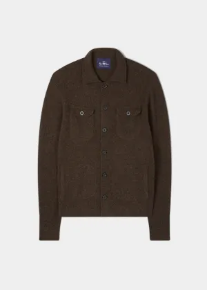 Ferndale Men's Knitted Lambswool Shirt In Cocoa - Regular Fit