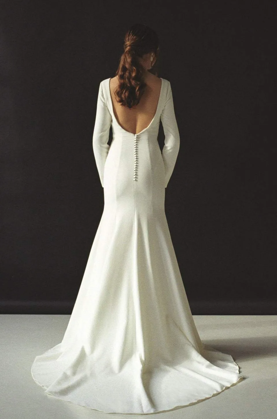 Fitted Open Back Long Sleeve Wedding Dress