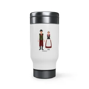France Stainless Steel Travel Mug with Handle, 14oz