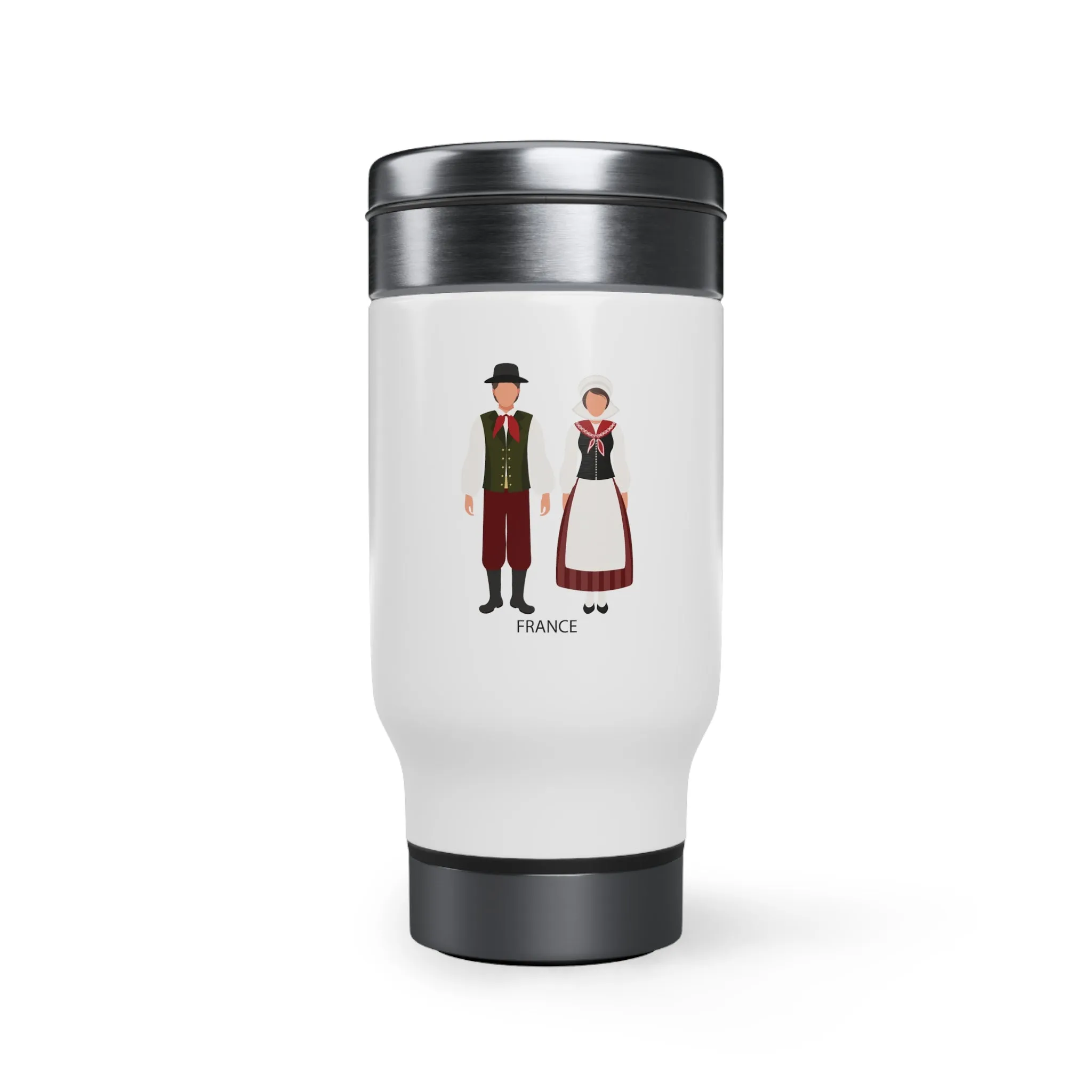 France Stainless Steel Travel Mug with Handle, 14oz