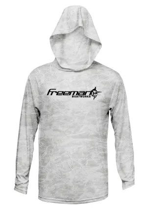 Freeman Boatworks Grey Camo 43 Hull Hooded Performance Shirt