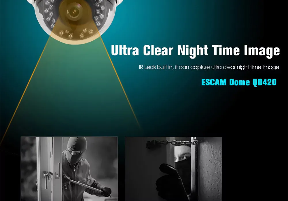 Full-HD Security Camera - 4MP CMOS, 2592x1520p Full HD, IP66 Waterproof, Motion Detection, Night Vision, Alarm, Remote Viewing
