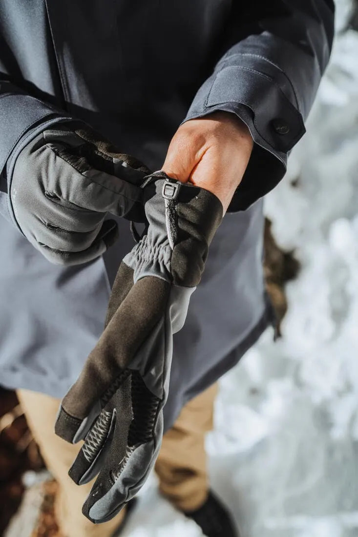 Gants tactiles coupe vent de trekking montagne - MT900 gris - adulte
