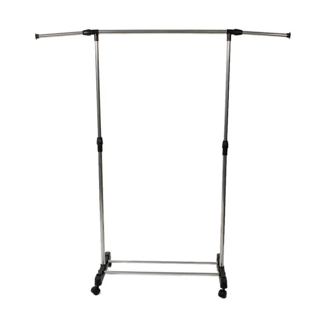 Generic QY*US4*160215*38 *8**1341** Clothes Hanger -bar Ga Rack Adjustable Single- Single-bar Garment ack Adj Rail Heavy Duty vy Duty Bar Rolling g Rail Heavy Duty