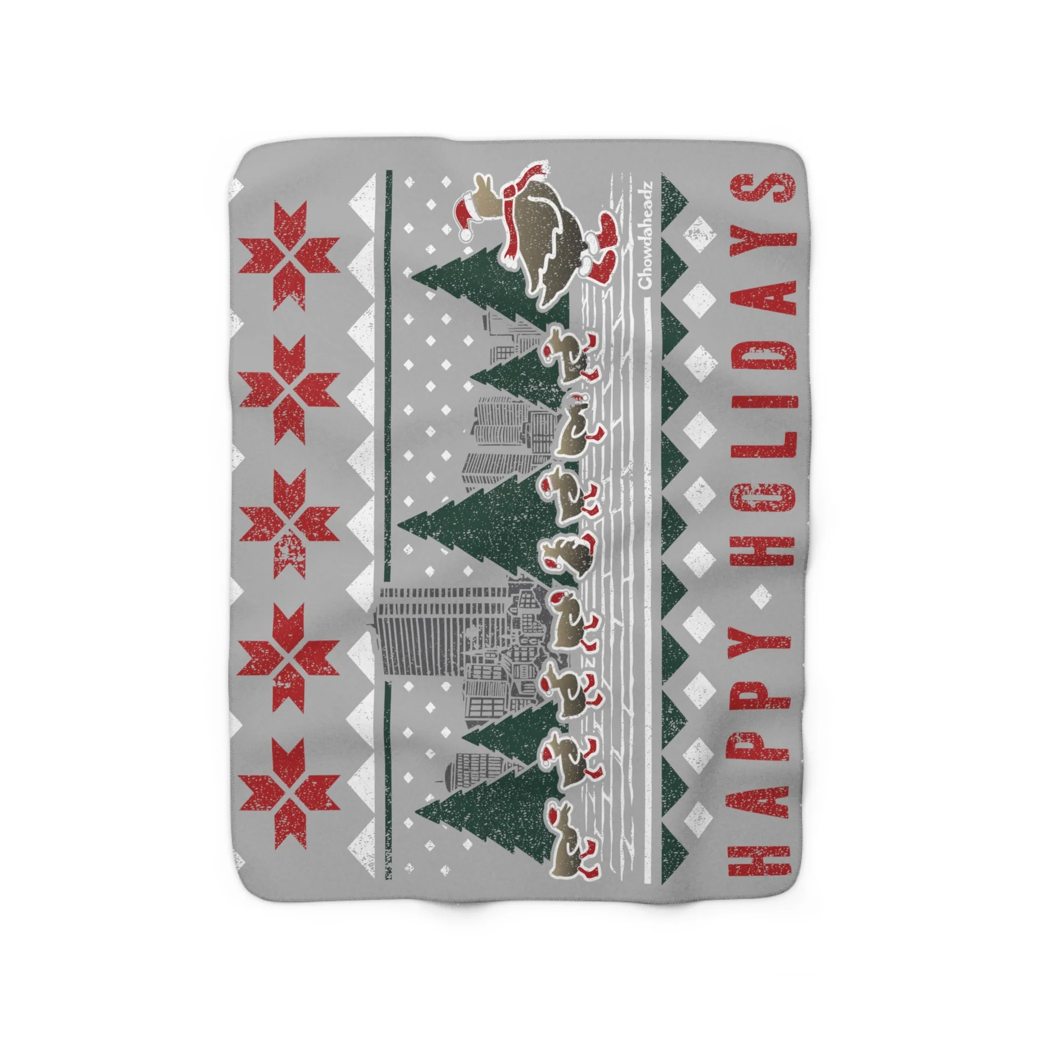 Happy Holiday Ducks Sherpa Fleece Blanket