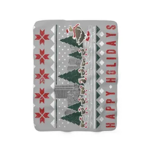 Happy Holiday Ducks Sherpa Fleece Blanket