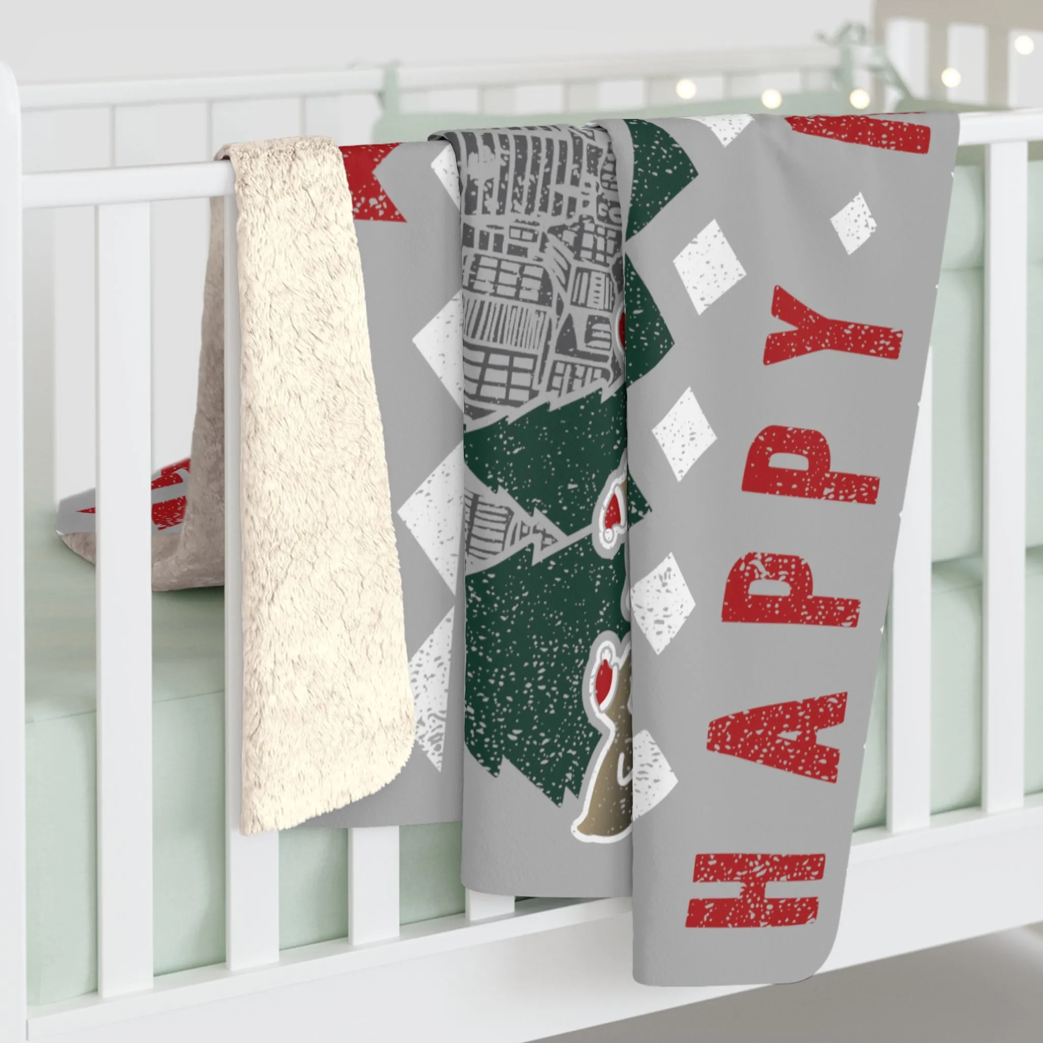 Happy Holiday Ducks Sherpa Fleece Blanket