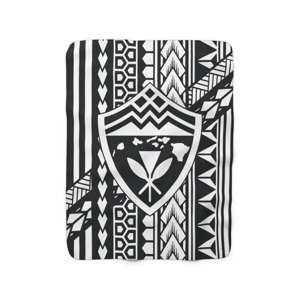 Hawaii Shield Tribal Fleece Blanket