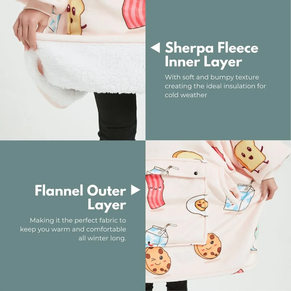 Hoodie Blanket (Adult Breakfast)