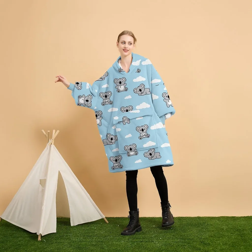Hoodie Blanket (Adult Koala Blue)