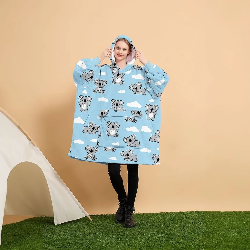 Hoodie Blanket (Adult Koala Blue)