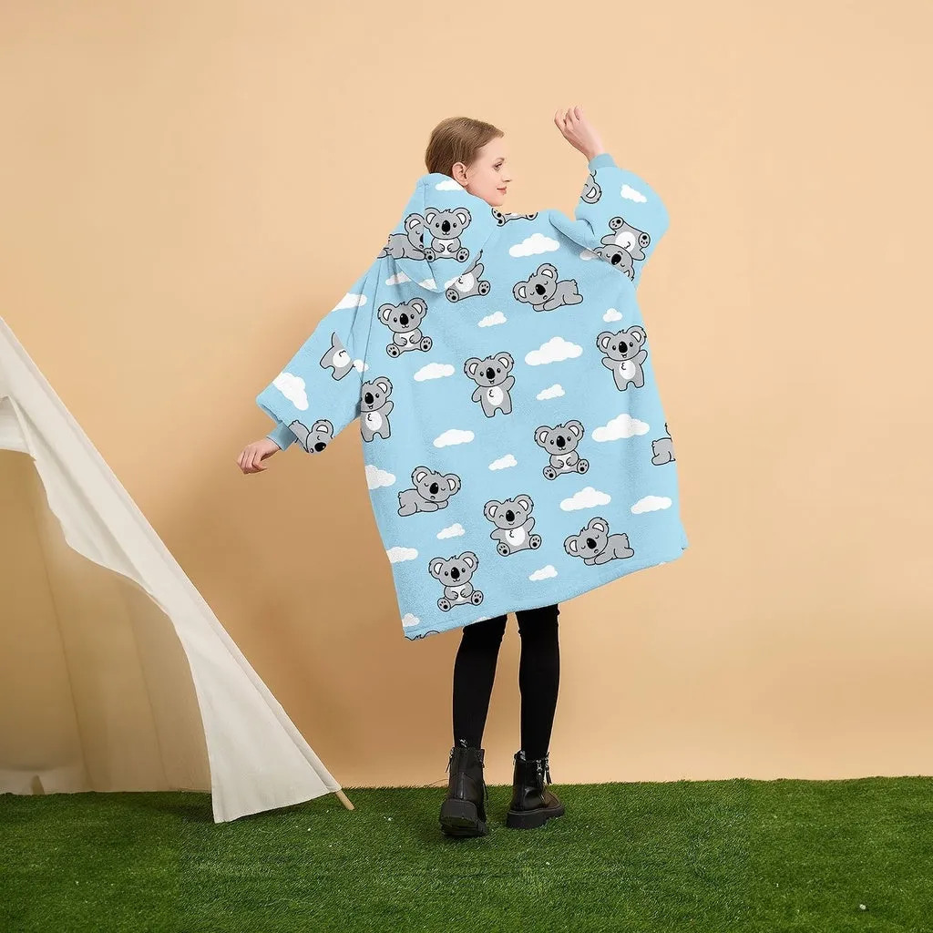Hoodie Blanket (Adult Koala Blue)