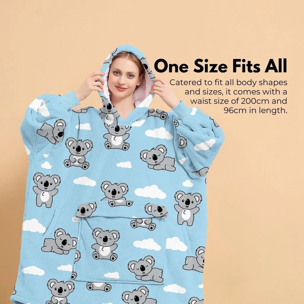 Hoodie Blanket (Adult Koala Blue)