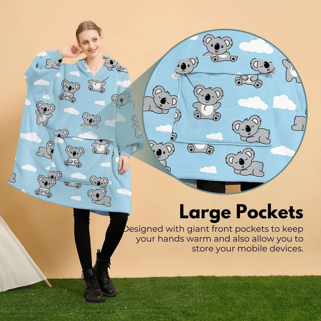 Hoodie Blanket (Adult Koala Blue)