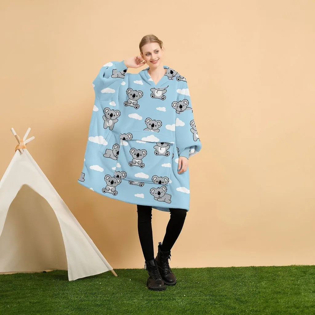 Hoodie Blanket (Adult Koala Blue)