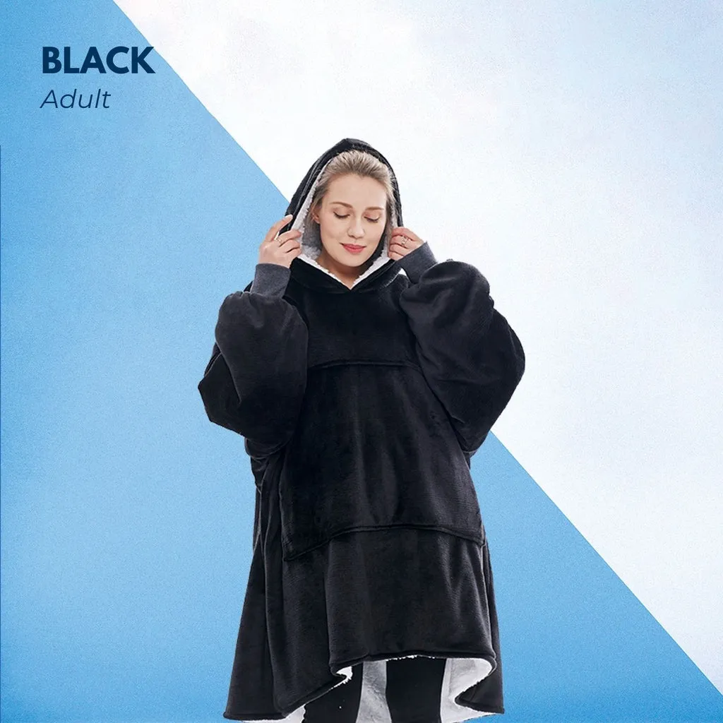 Hoodie Blanket Black Adult
