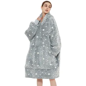 Hoodie Blanket Glow In Dark Star Adult