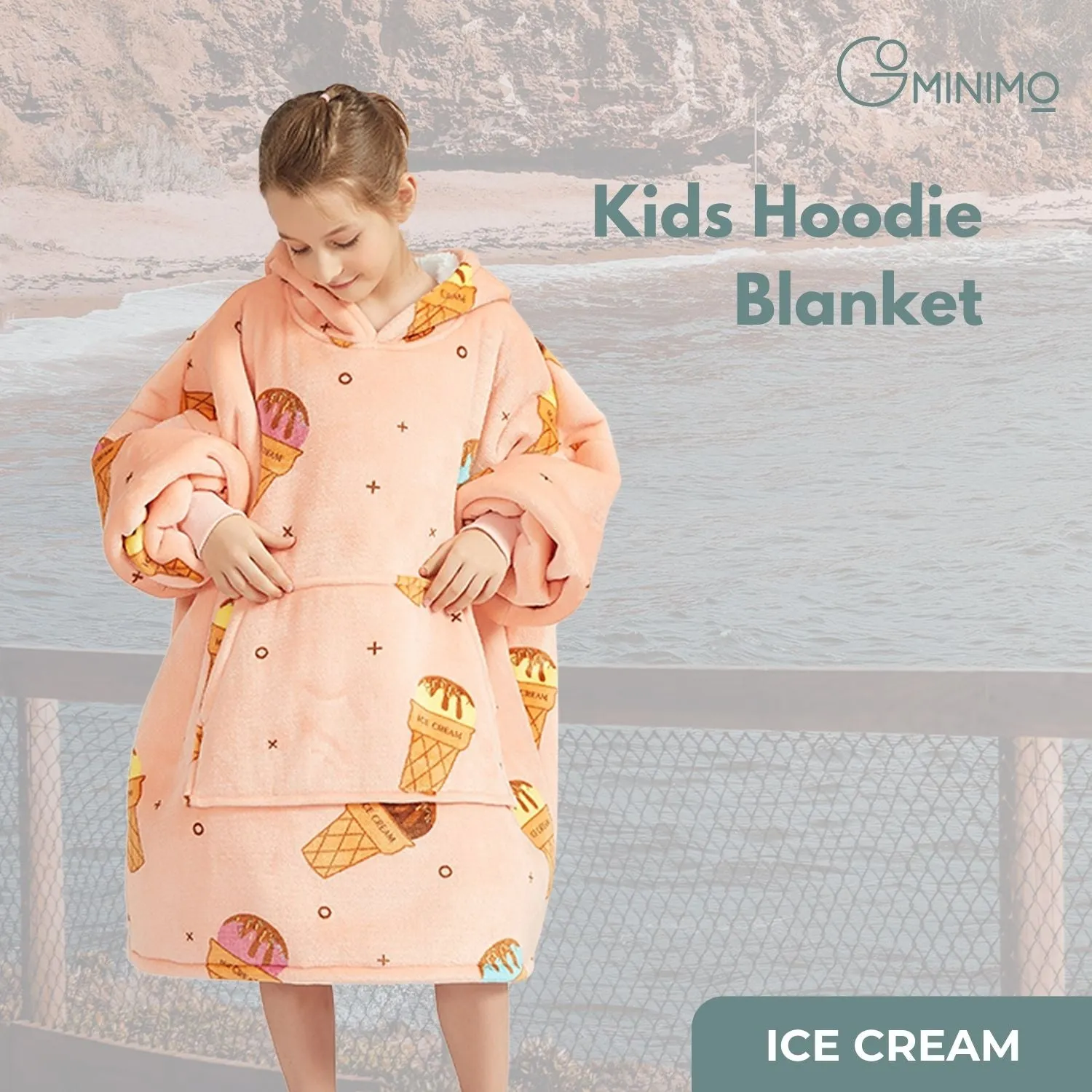 Hoodie Blanket Kids Ice Cream