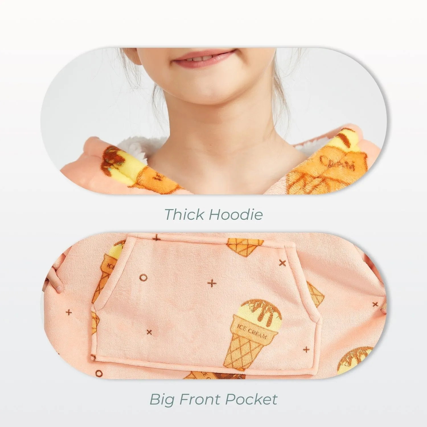 Hoodie Blanket Kids Ice Cream