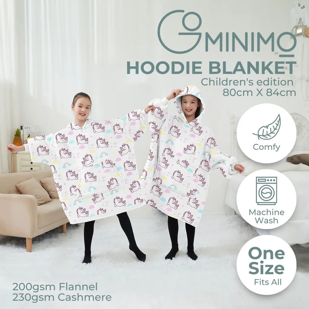 Hoodie Blanket (Kids Unicorn white)