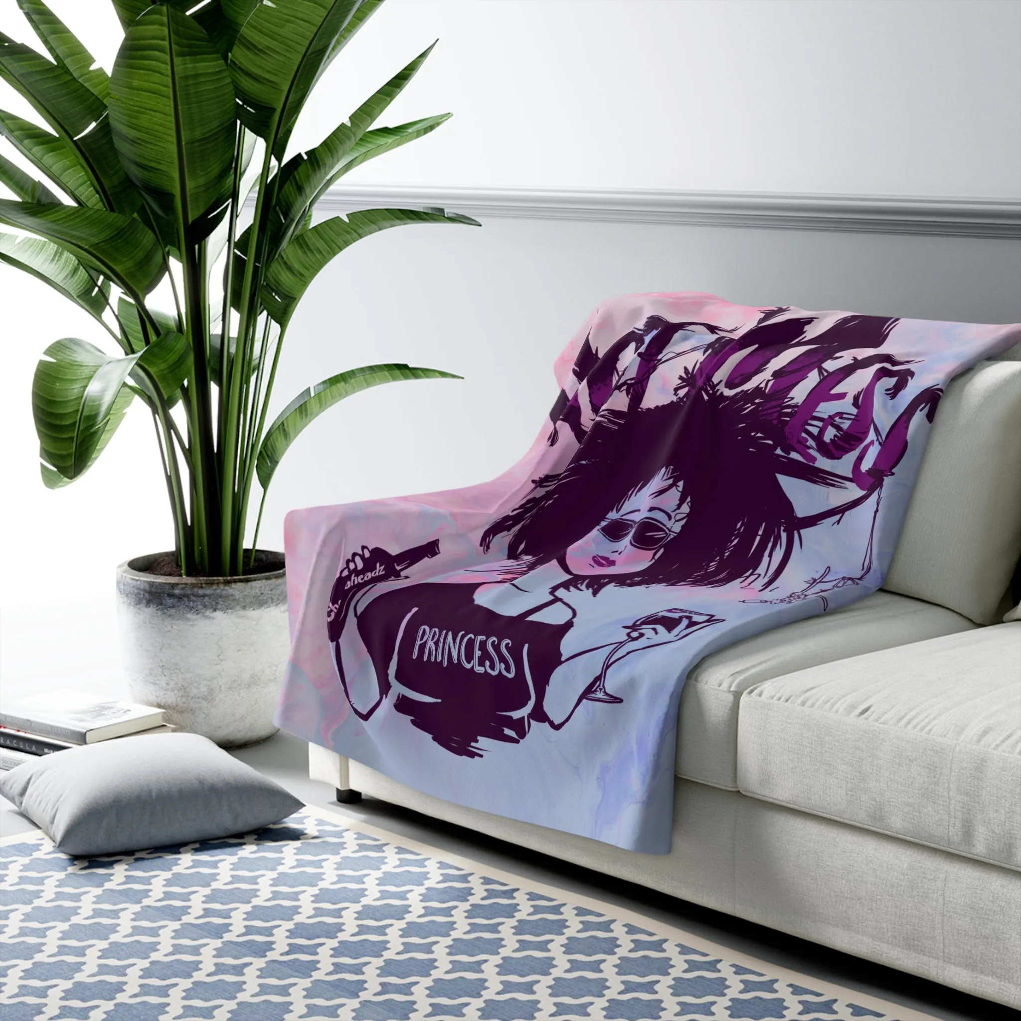Hot Mess Princess Sherpa Fleece Blanket