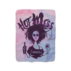 Hot Mess Princess Sherpa Fleece Blanket