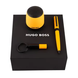HUGO BOSS HPBEK007S-Set Gear Matrix Yellow (ballpoint pen, key ring & speaker)