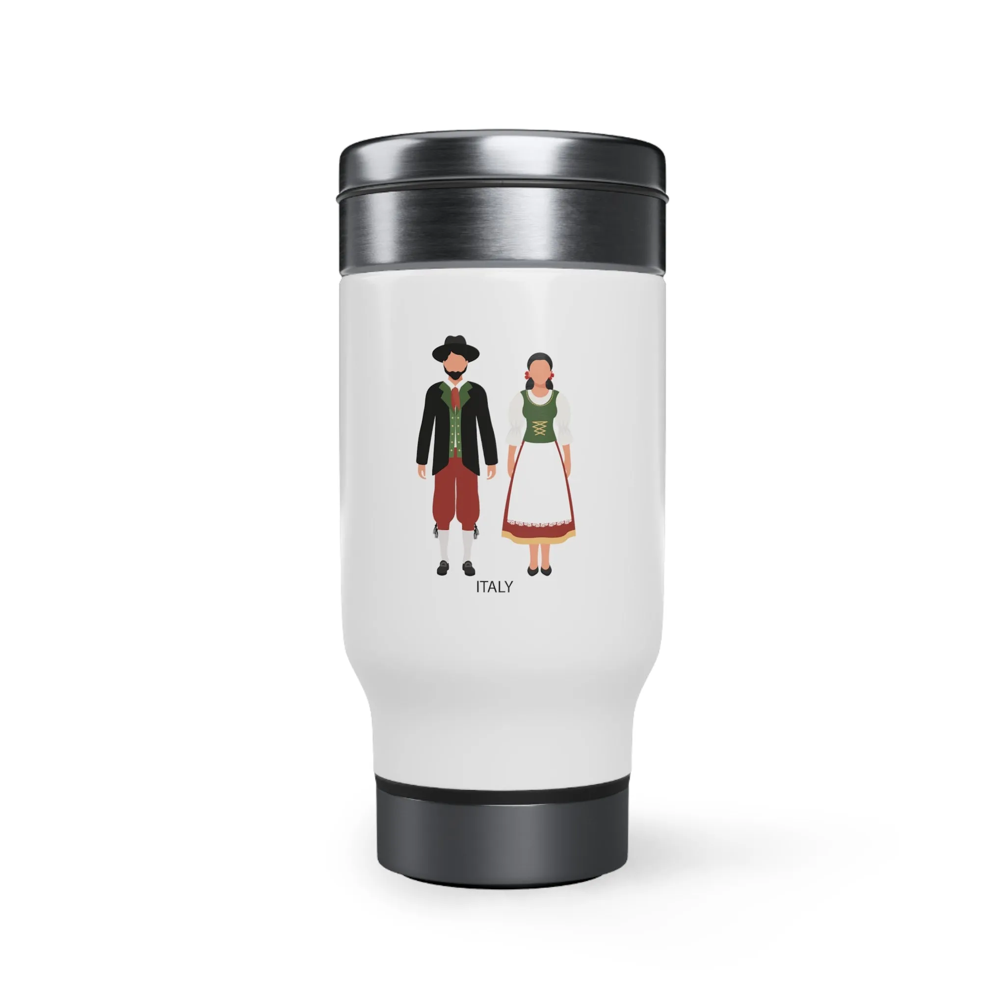 Italy Stainless Steel Travel Mug with Handle, 14oz