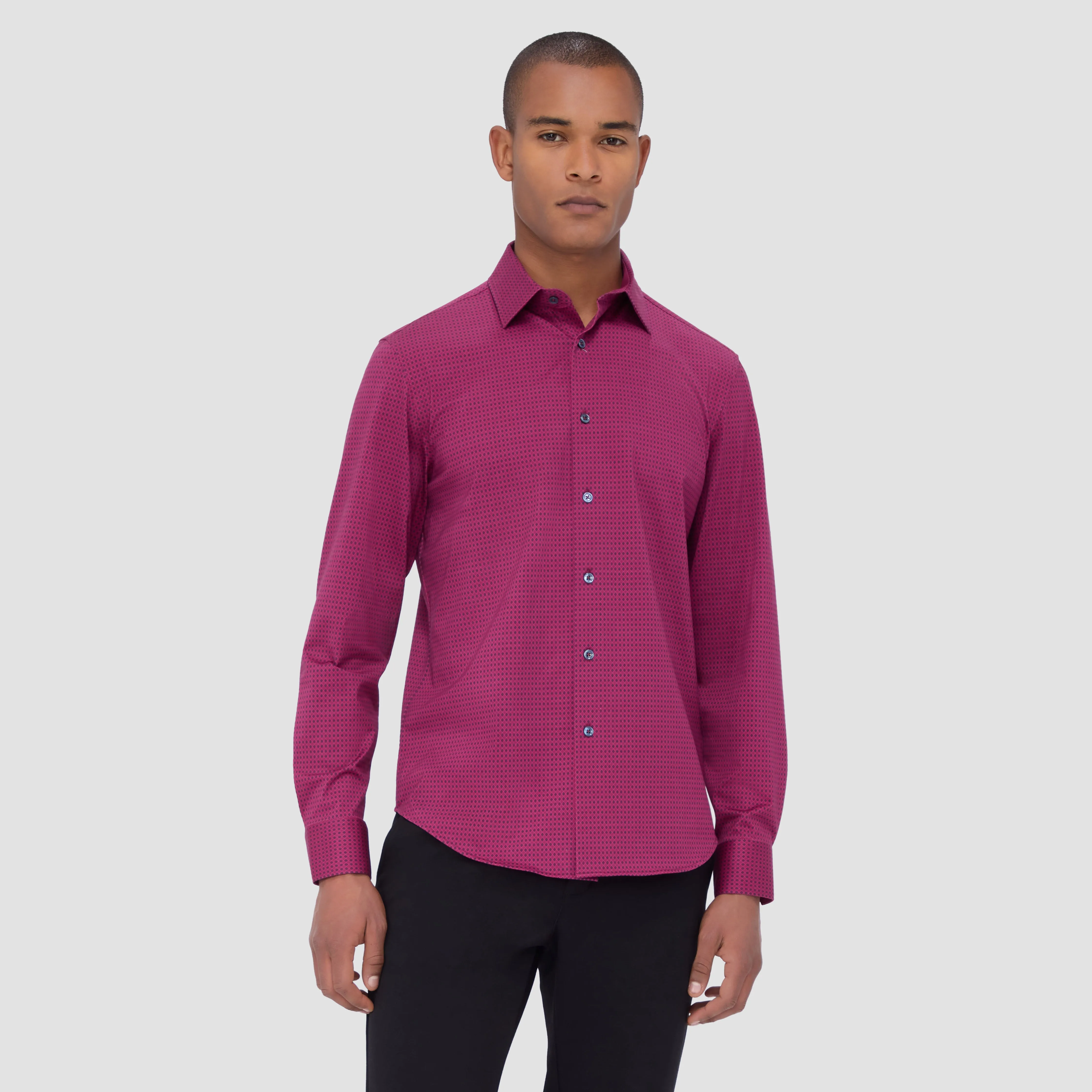 Jimmy Double Sided Geometric/Solid OoohCotton Shirt