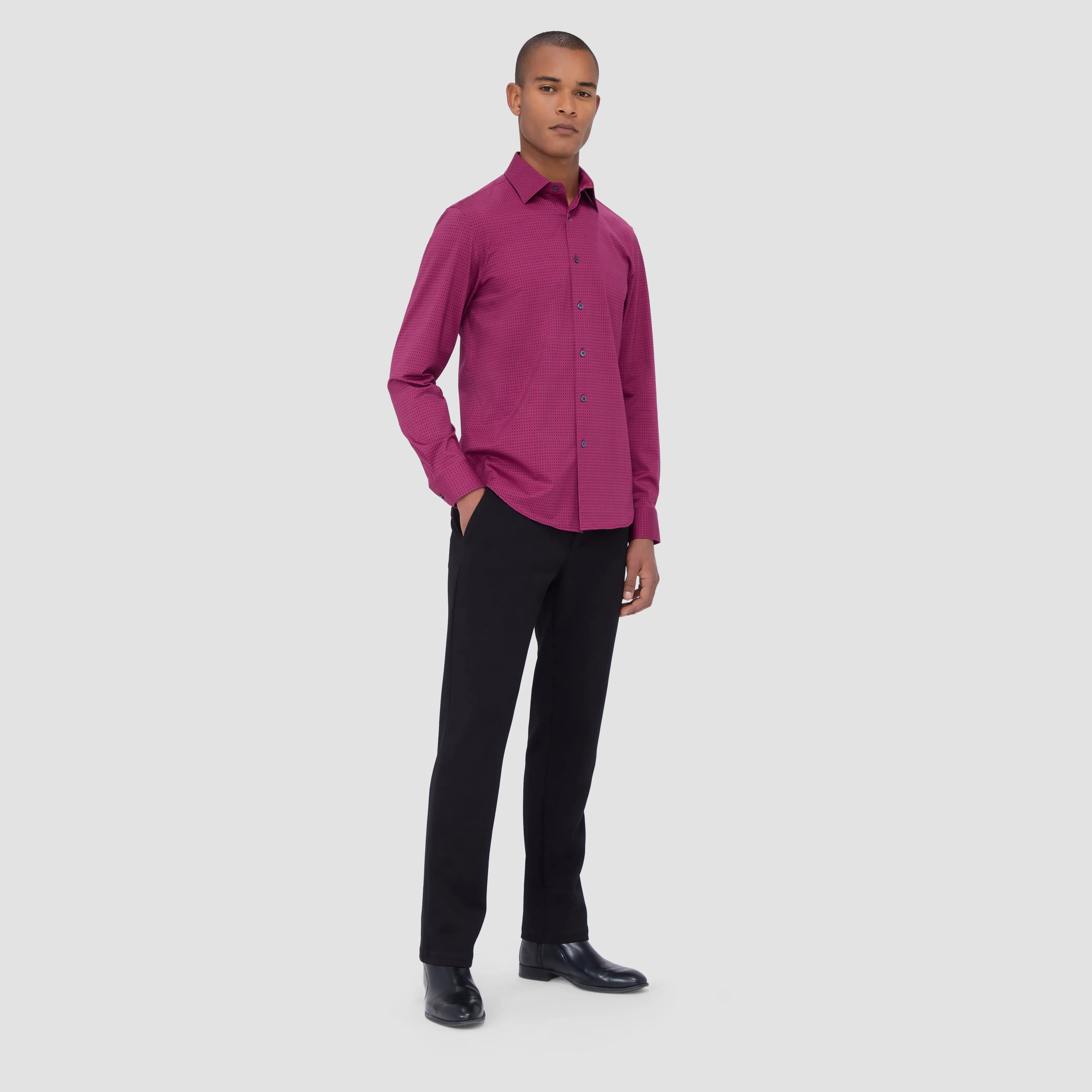 Jimmy Double Sided Geometric/Solid OoohCotton Shirt