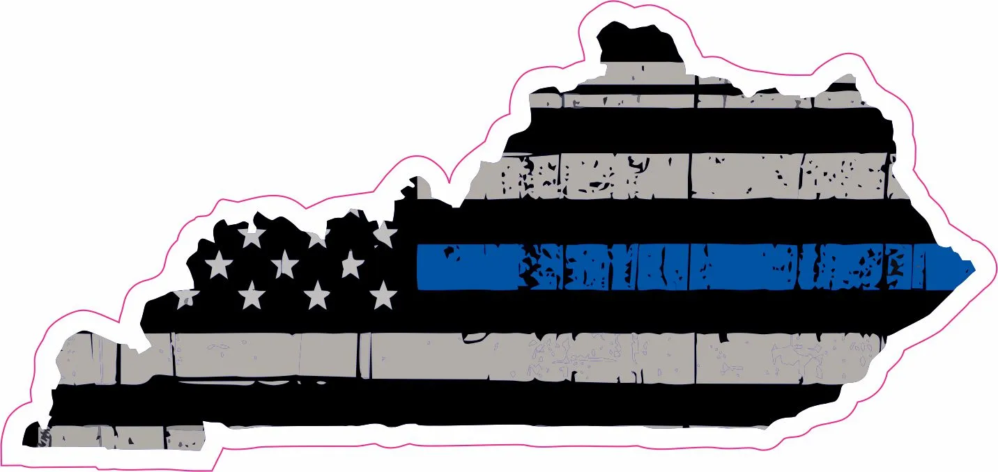 Kentucky State Thin Blue Line Vinyl Sticker Decal