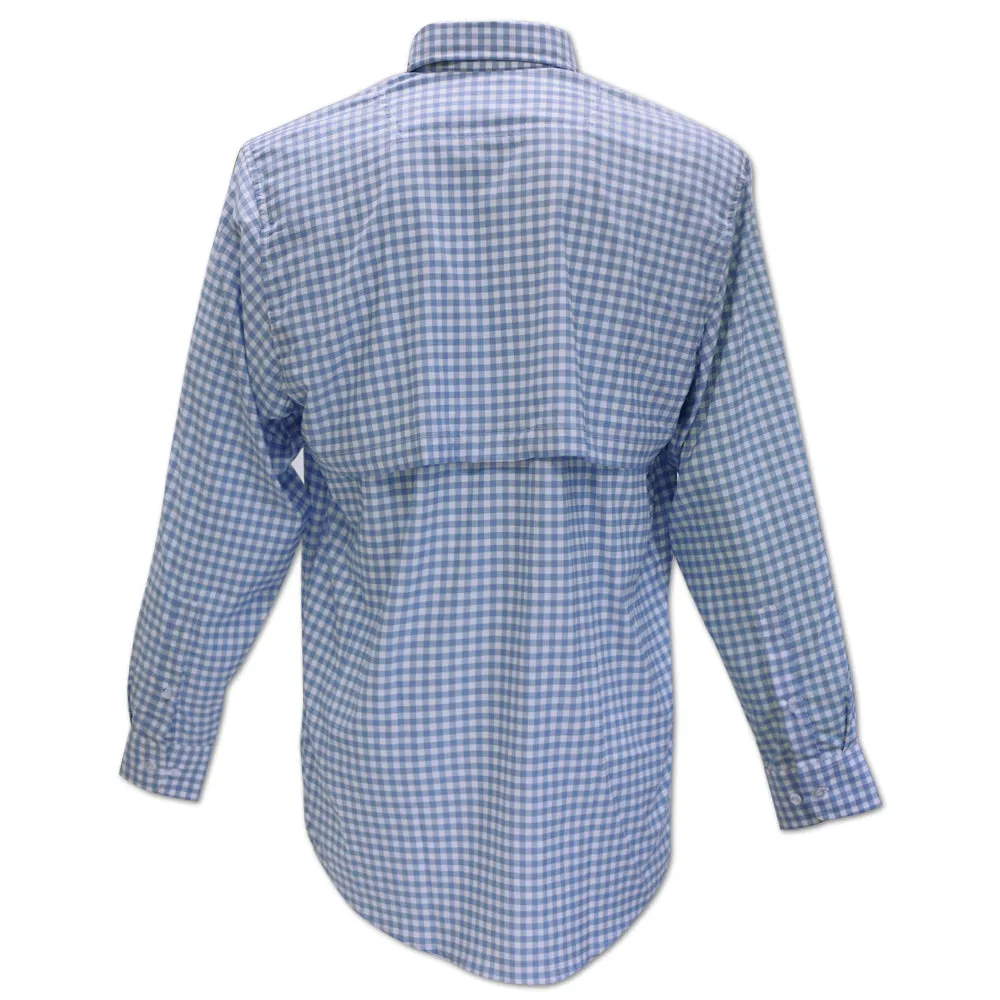 Kevin's Blue Gingham Performance Long Sleeve Fishing Shirt