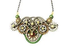 Kinetic Winged Gear Necklace 6004B