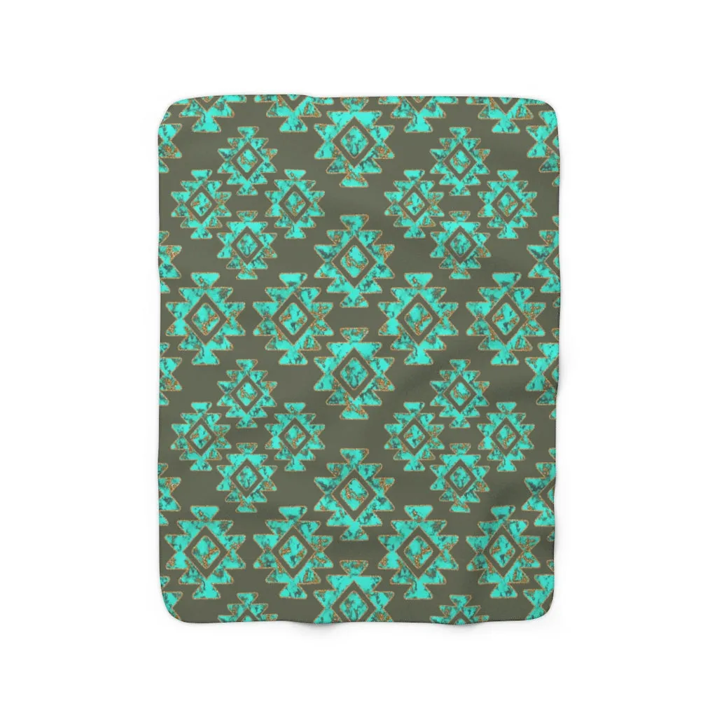 'Kingman Aztec' Sherpa Fleece Blanket