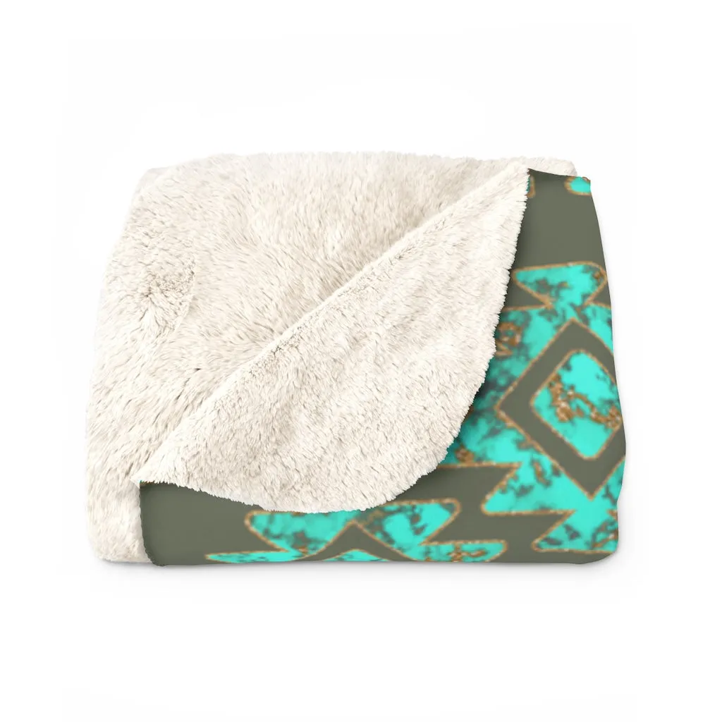 'Kingman Aztec' Sherpa Fleece Blanket