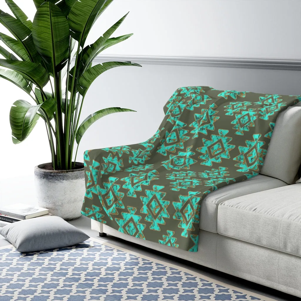 'Kingman Aztec' Sherpa Fleece Blanket