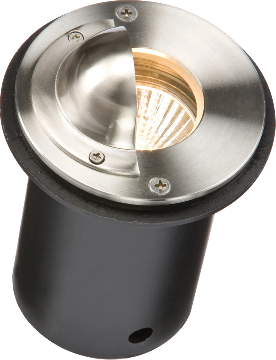 Knightsbridge CAPWGU IP65 230V Round Stainless Steel Walkover Ground Light with Half-Lip Cover