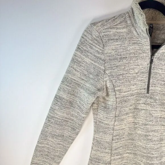Kuhl Womens Sweater Gray Alska 1/4 Zip Knit Long Sleeve Pullover Outdoor Medium