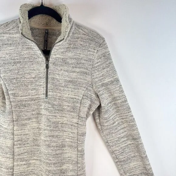 Kuhl Womens Sweater Gray Alska 1/4 Zip Knit Long Sleeve Pullover Outdoor Medium