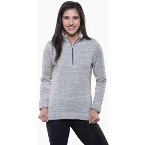 Kuhl Womens Sweater Gray Alska 1/4 Zip Knit Long Sleeve Pullover Outdoor Medium