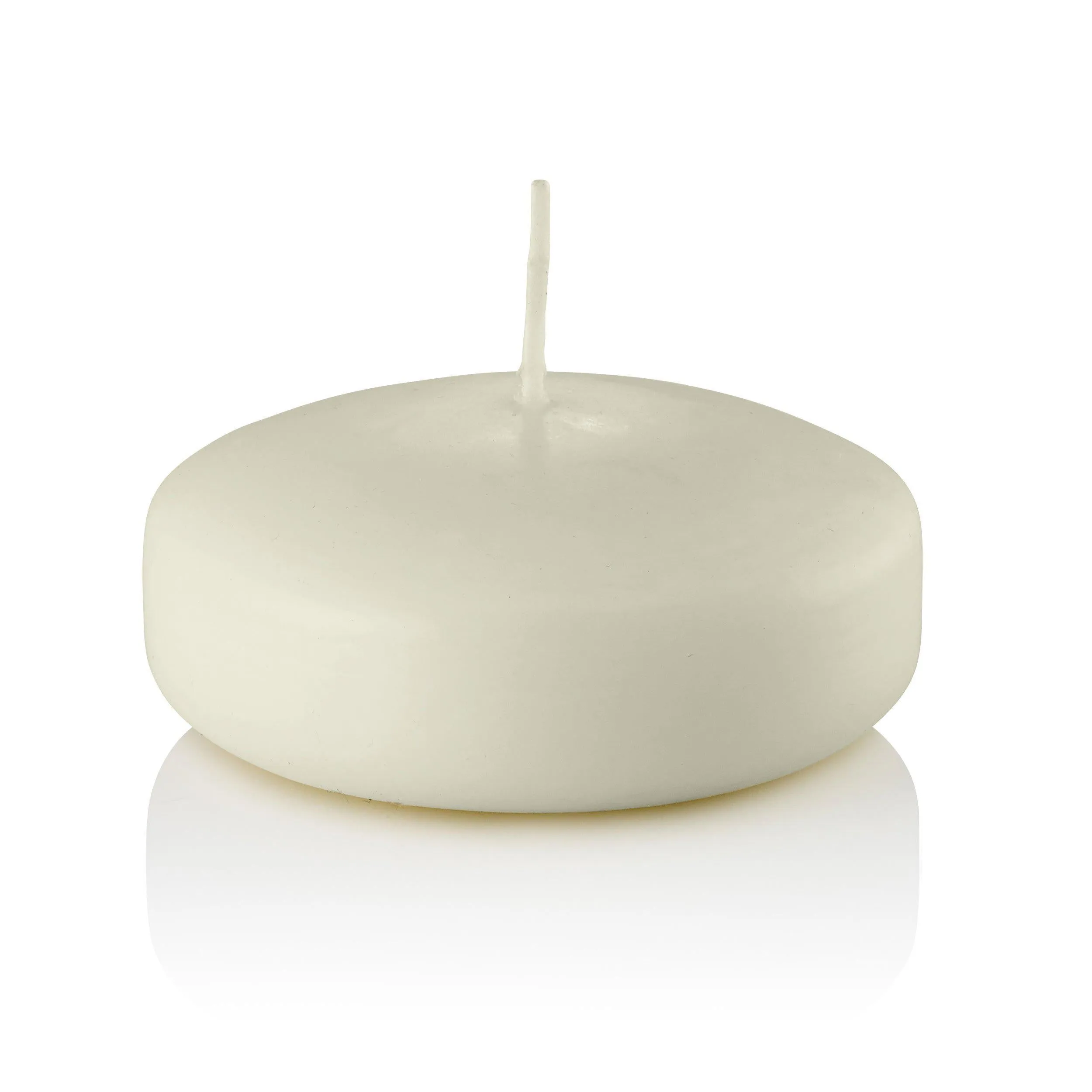 Large 3" Floating Candles, Ivory, Unscented, Set of 72