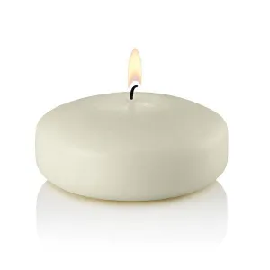 Large 3" Floating Candles, Ivory, Unscented, Set of 72
