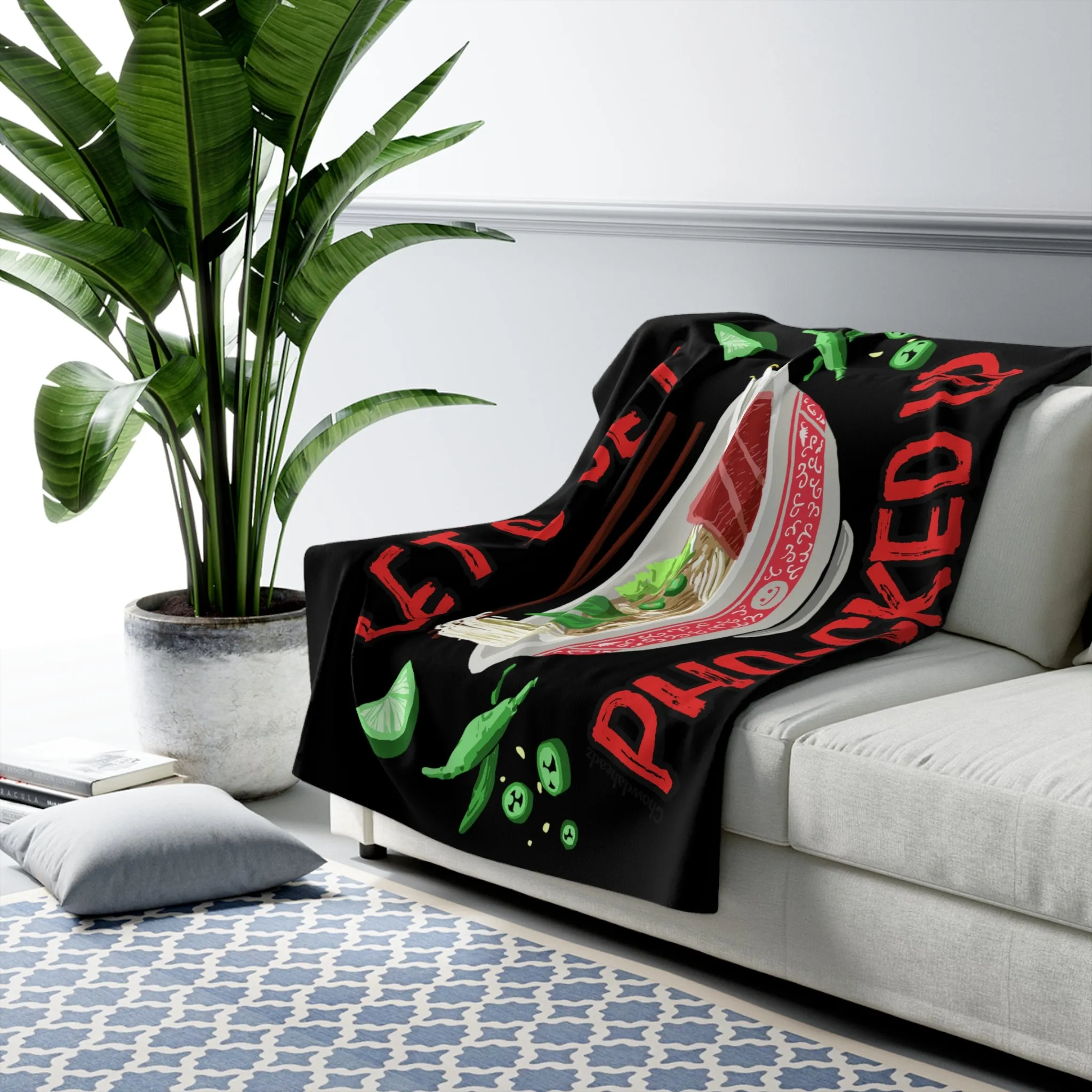Let's Get Pho-cked Up Sherpa Fleece Blanket