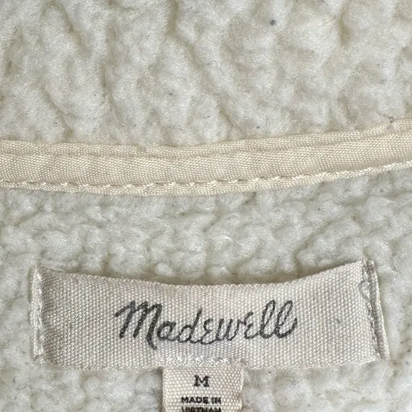 Madewell Women’s Polartec Fleece Popover Jacket Size Medium - Antique Cream