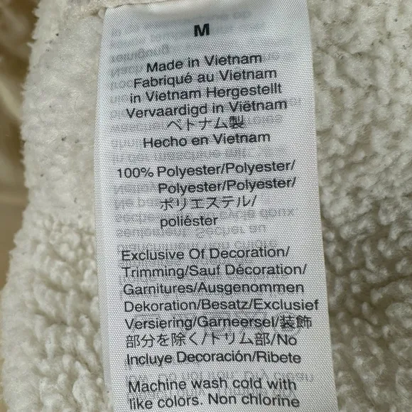 Madewell Women’s Polartec Fleece Popover Jacket Size Medium - Antique Cream