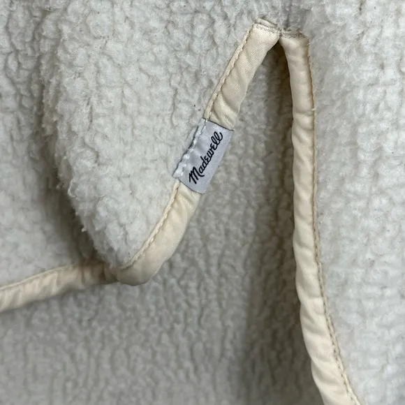 Madewell Women’s Polartec Fleece Popover Jacket Size Medium - Antique Cream